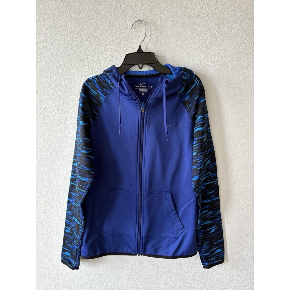Nike Therma Fit Women's Hoodie Sweatshirt Full Zip Size Small Blue